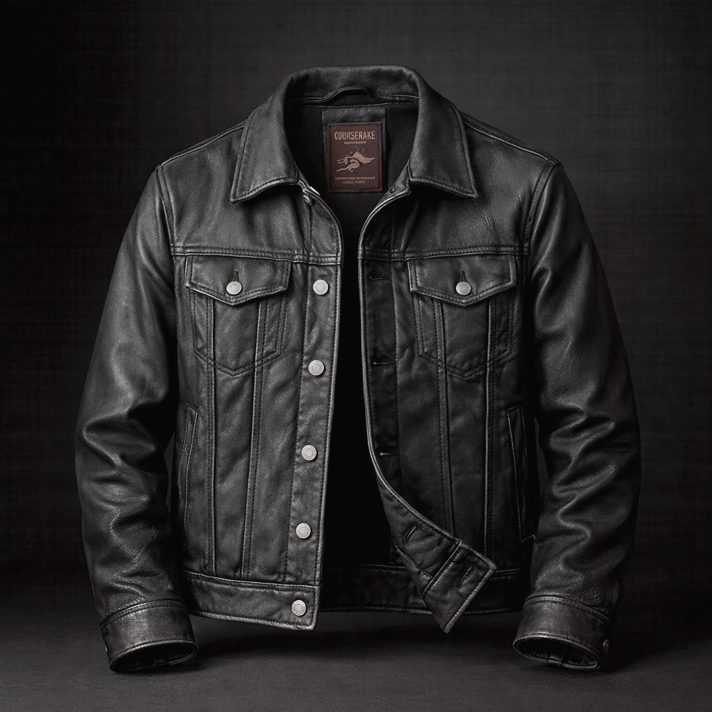 Veste rider zippée finition patinée