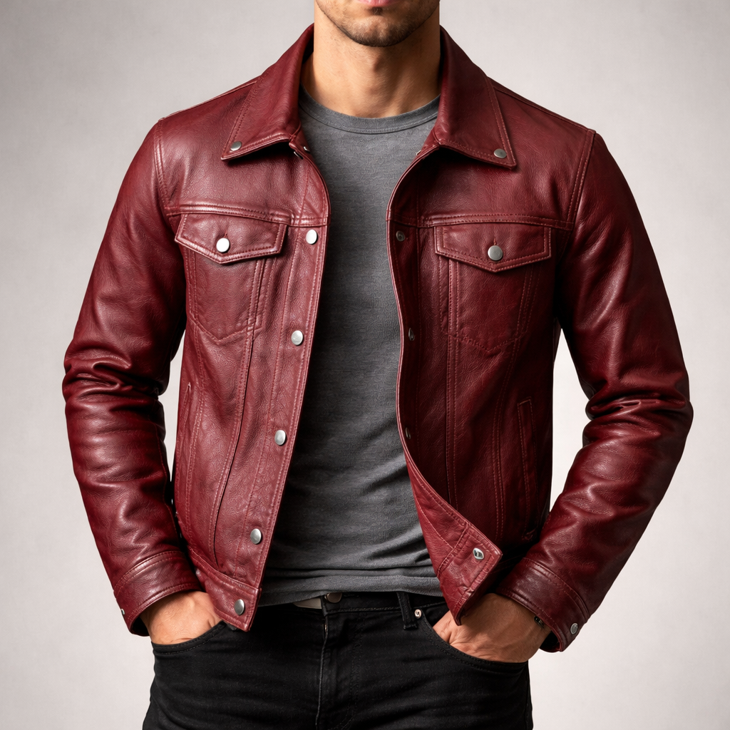 Veste rider zippée finition patinée