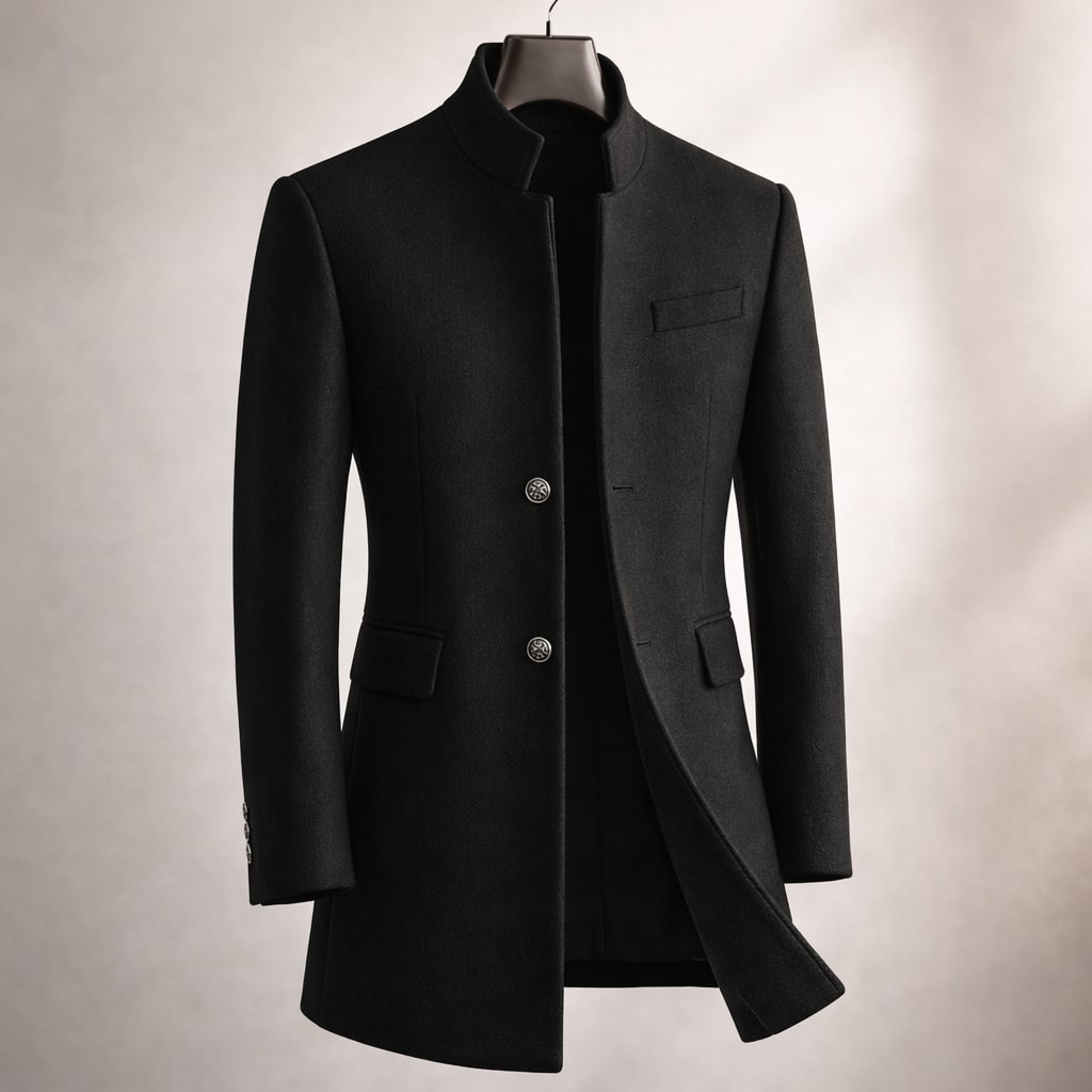 Manteau mi-long à col montant