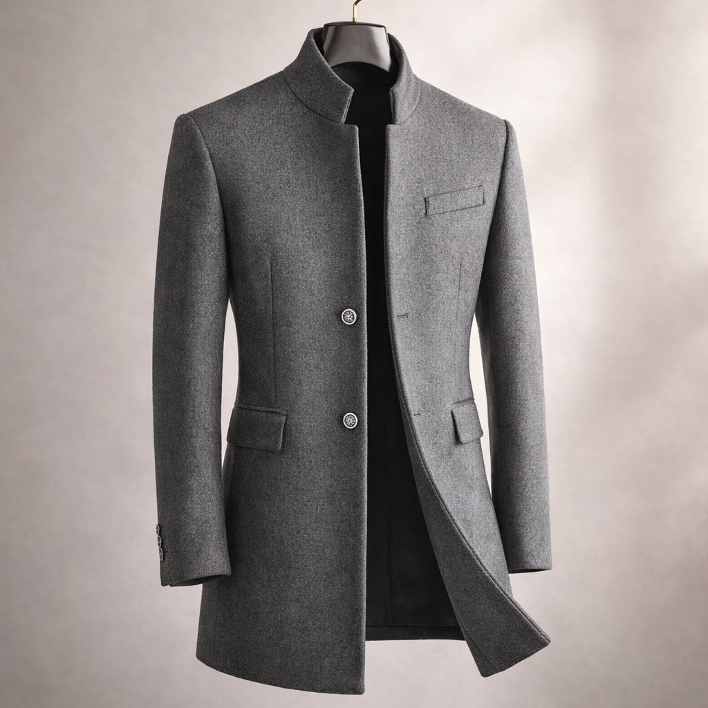 Manteau mi-long à col montant