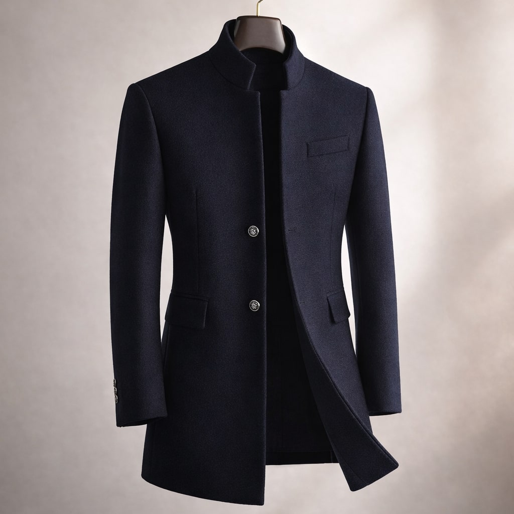 Manteau mi-long à col montant