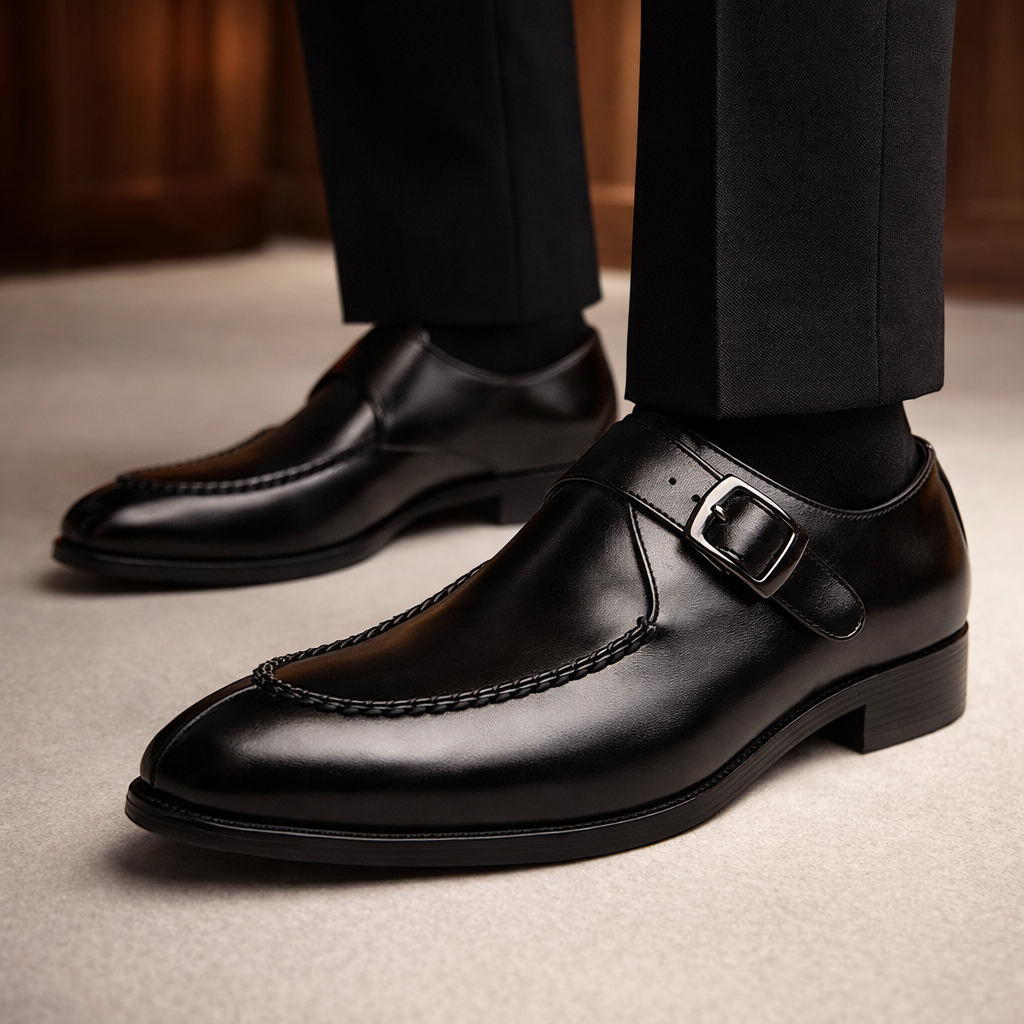 Chaussures habillées à boucle finition lisse