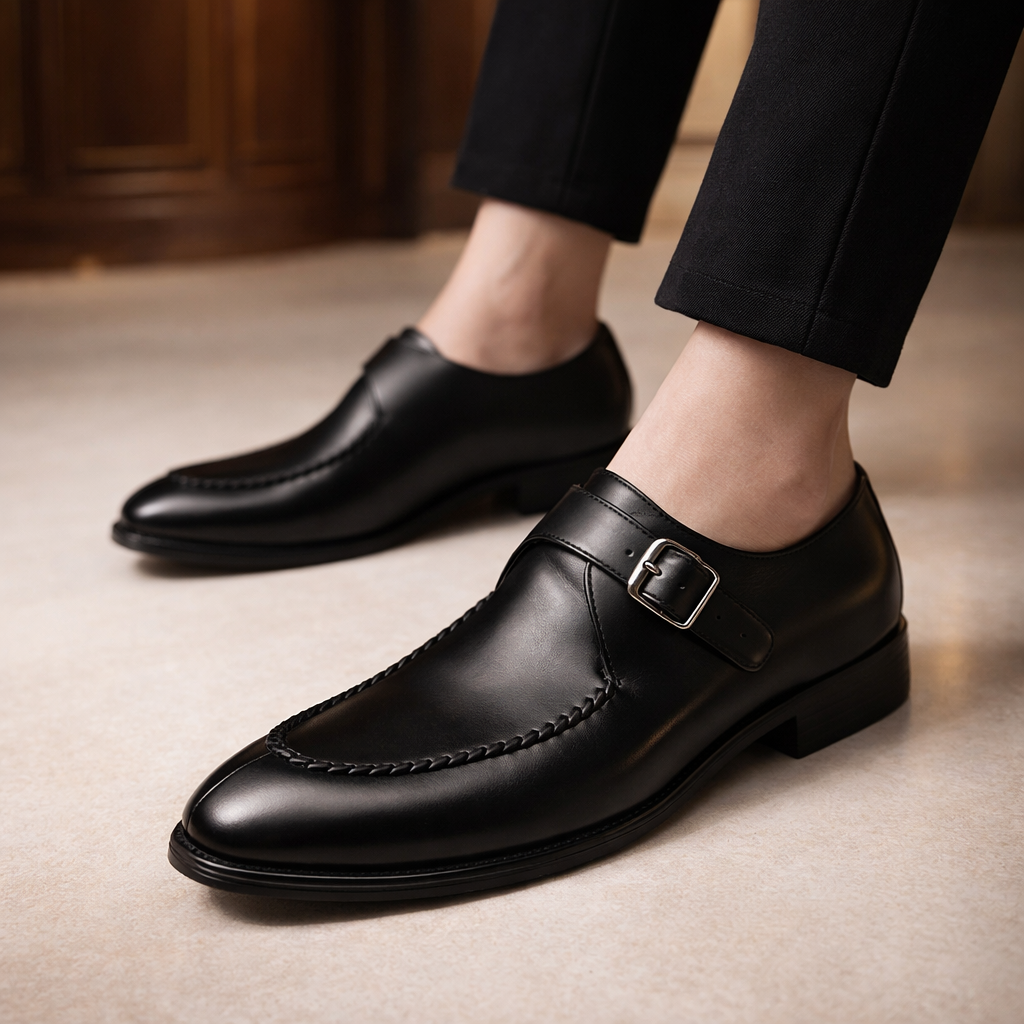 Chaussures habillées à boucle finition lisse