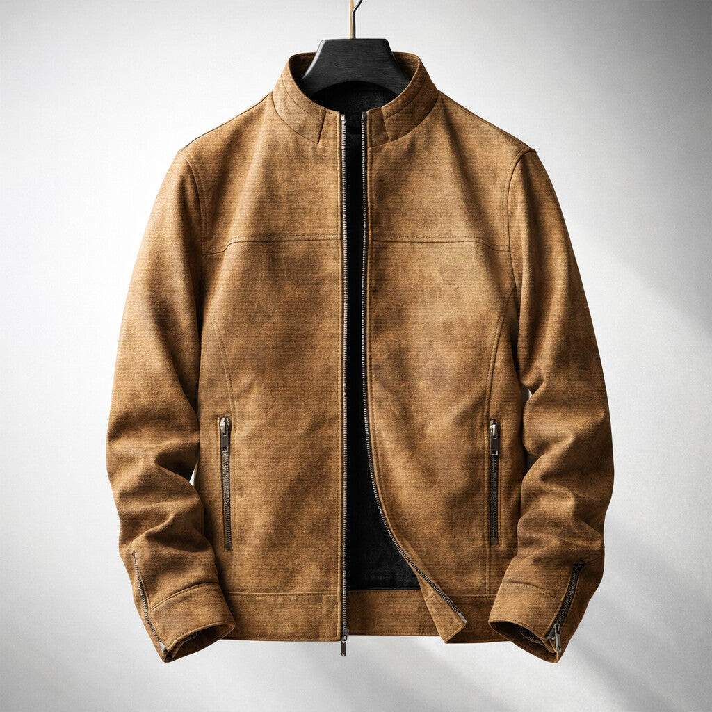 Blouson motard zippé coupe slim