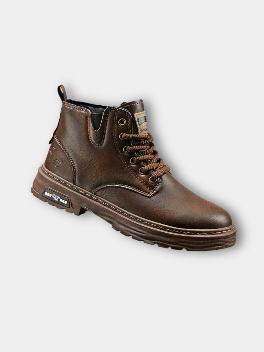 Bottes en cuir véritable à lacets silhouette affirmée maîtrisée homme – Cussac