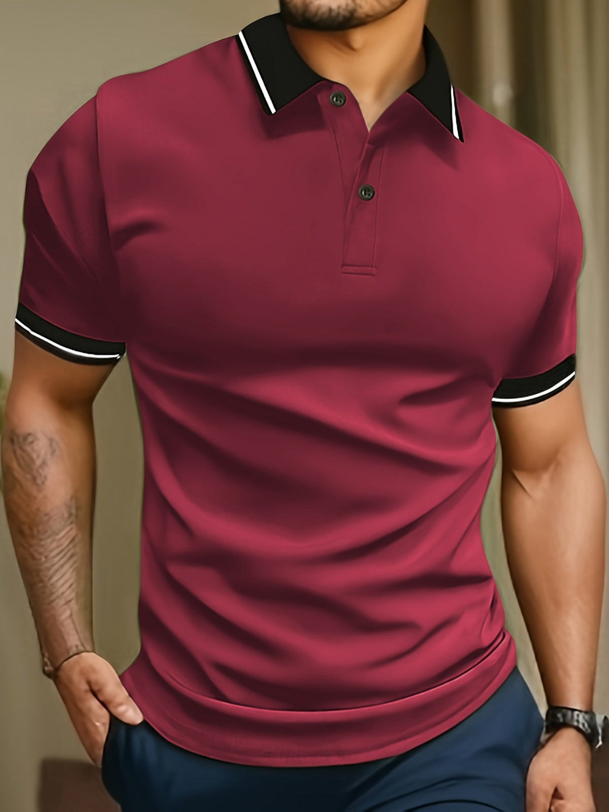 Chemise d'été en maille manches courtes