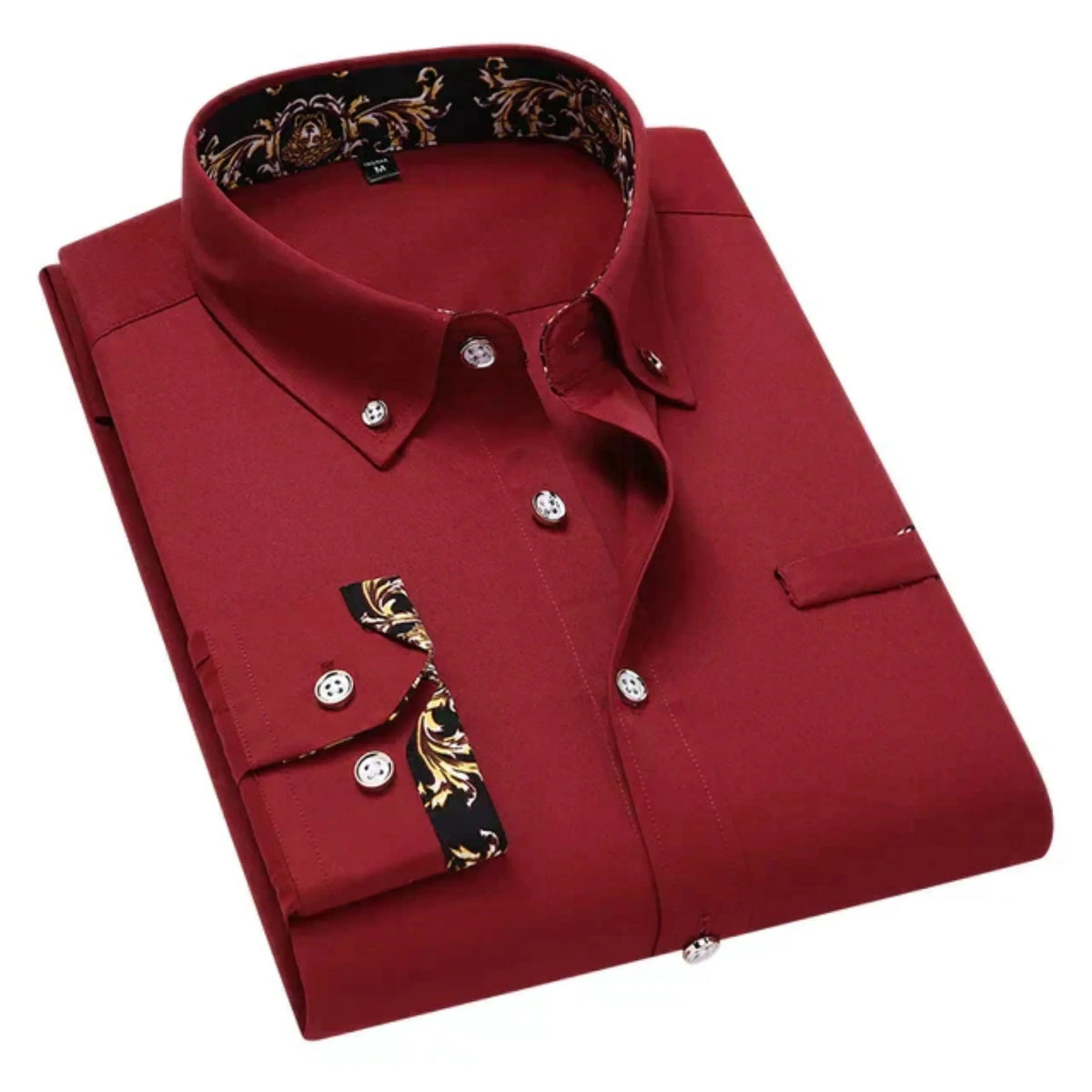 Chemise à manches longues structurée col classique coupe nette homme – Meschers