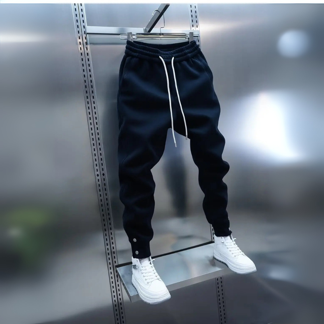 Pantalon slim beige taille à cordon