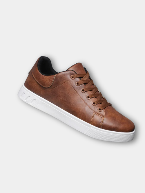 Baskets décontractées aspect cuir lisse