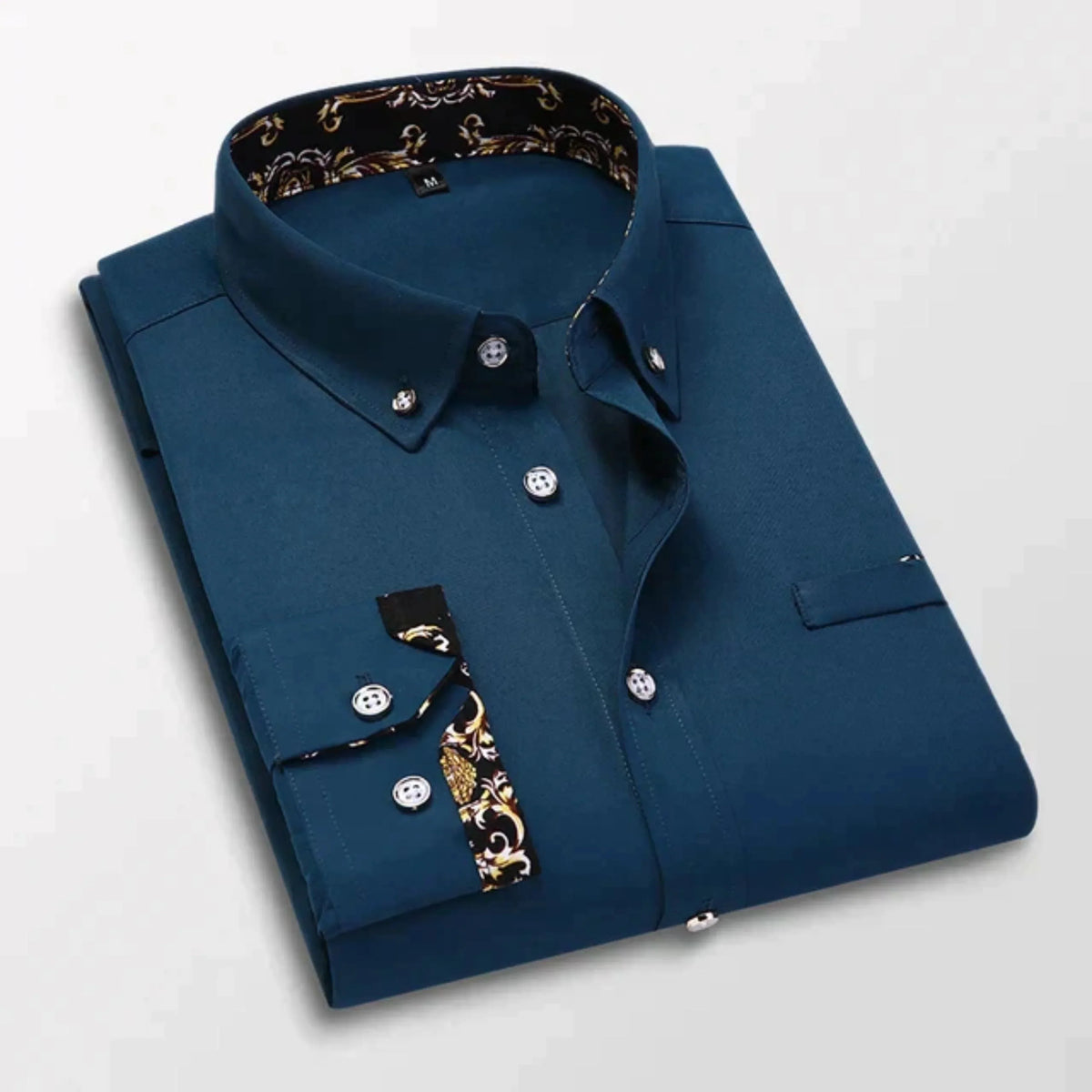 Chemise à manches longues structurée col classique coupe nette homme – Meschers