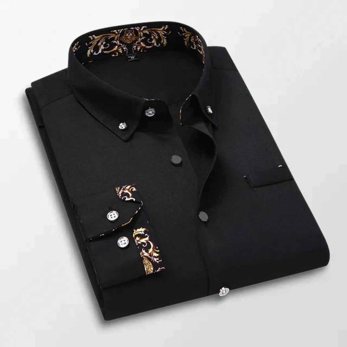 Chemise à manches longues structurée col classique coupe nette homme – Meschers