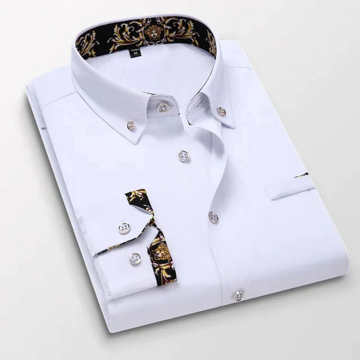 Chemise à manches longues structurée col classique coupe nette homme – Meschers