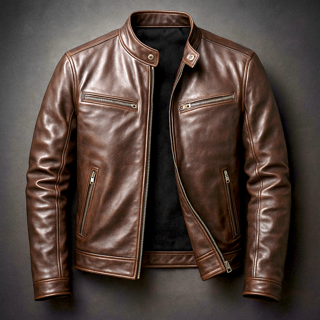 Blouson bomber en cuir vieilli à patine vintage homme – Auteuil