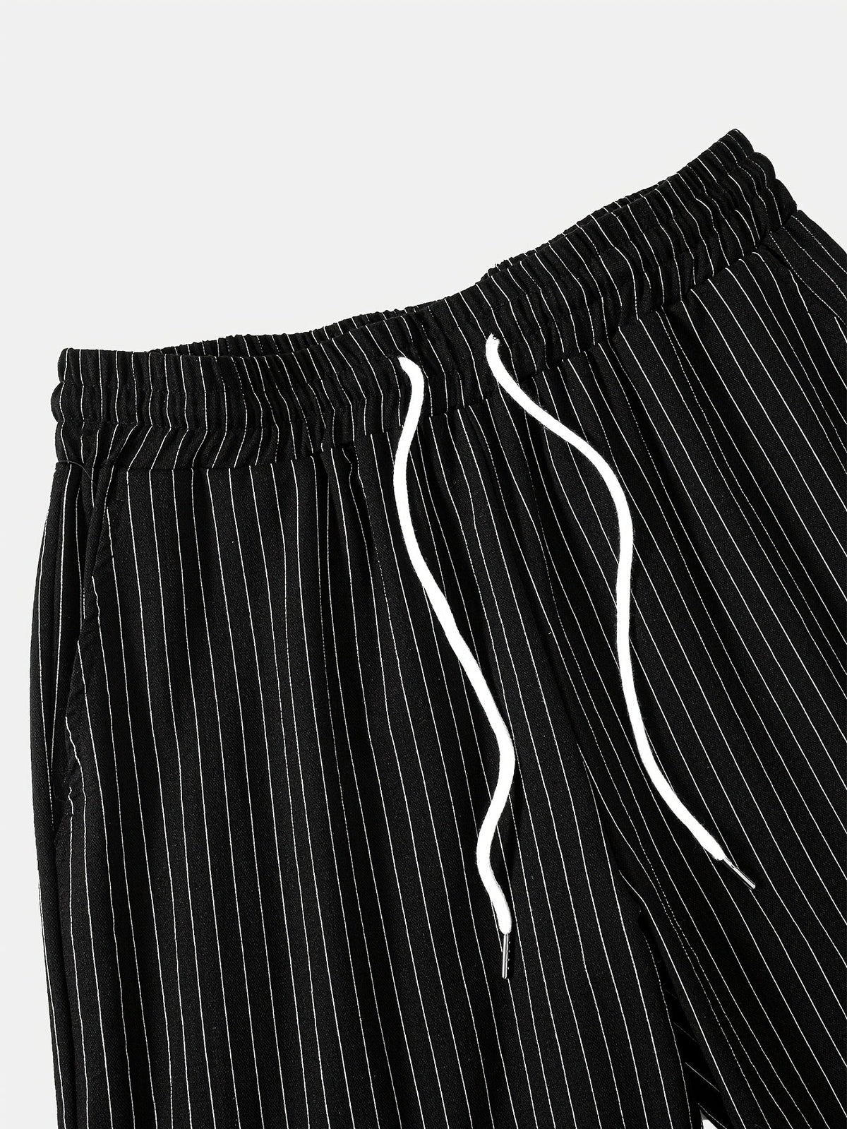 Pantalon ample à rayures cordon de serrage