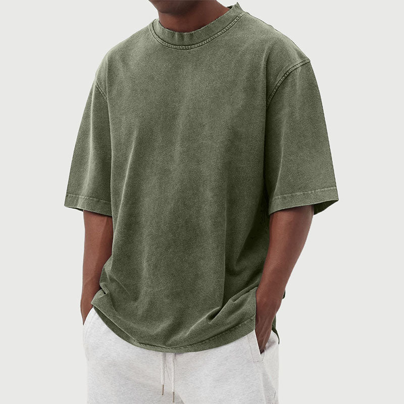 T-shirt oversize effet délavé vintage col rond homme – Douarnenez