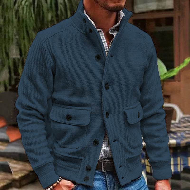 Veste col montant boutonnée à poches rabat