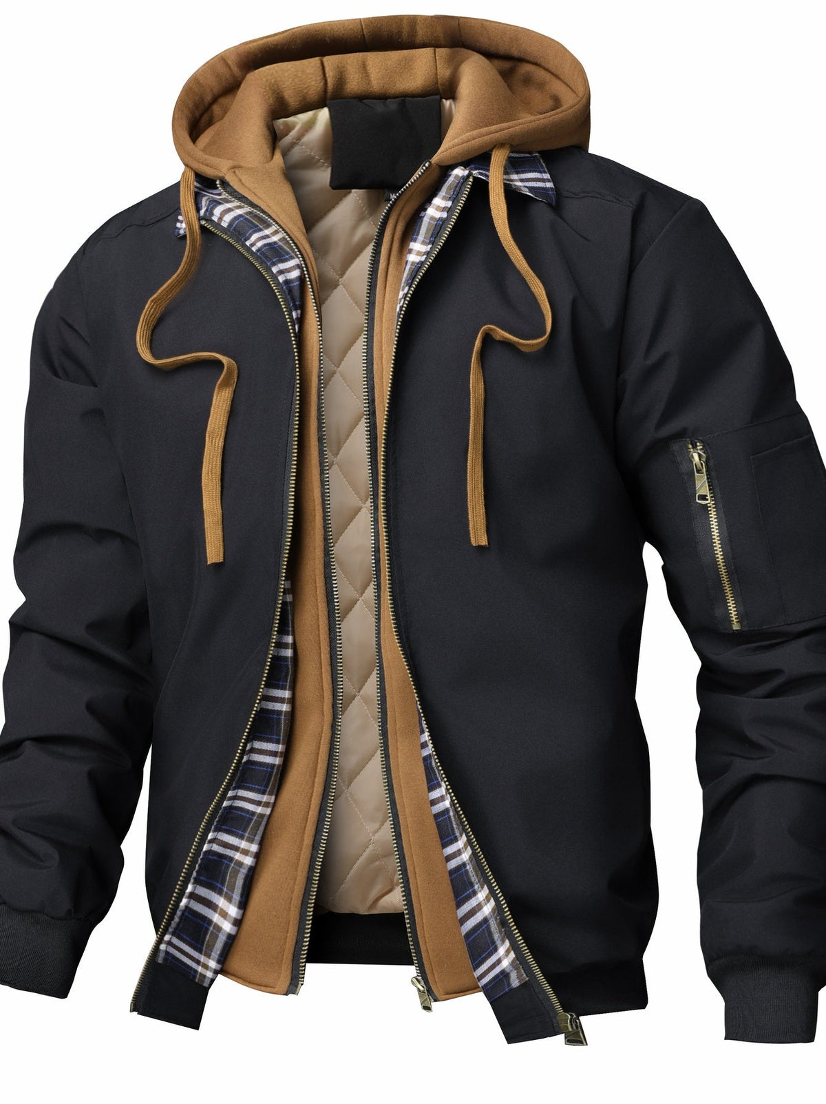 Blouson bomber rembourré à capuche