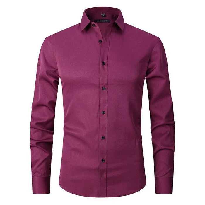 Chemise extensible manches longues homme Messine, coloris rouge