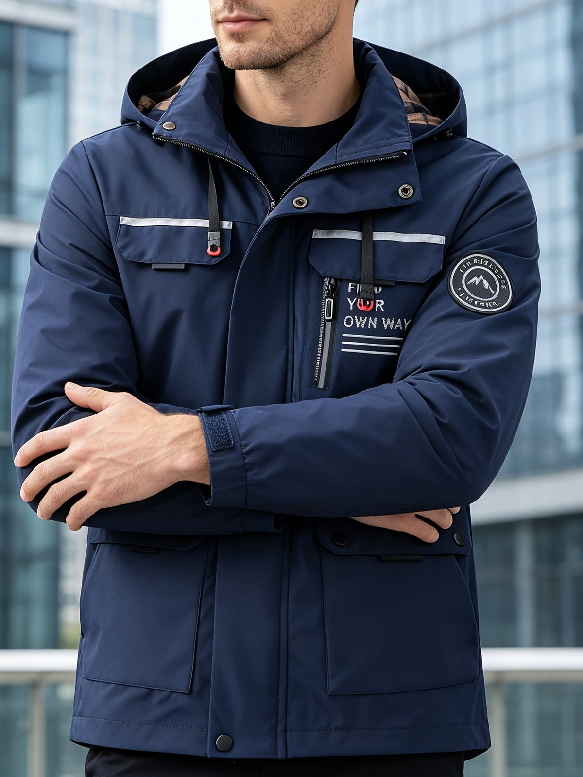 Veste zippée à capuche motif lettres