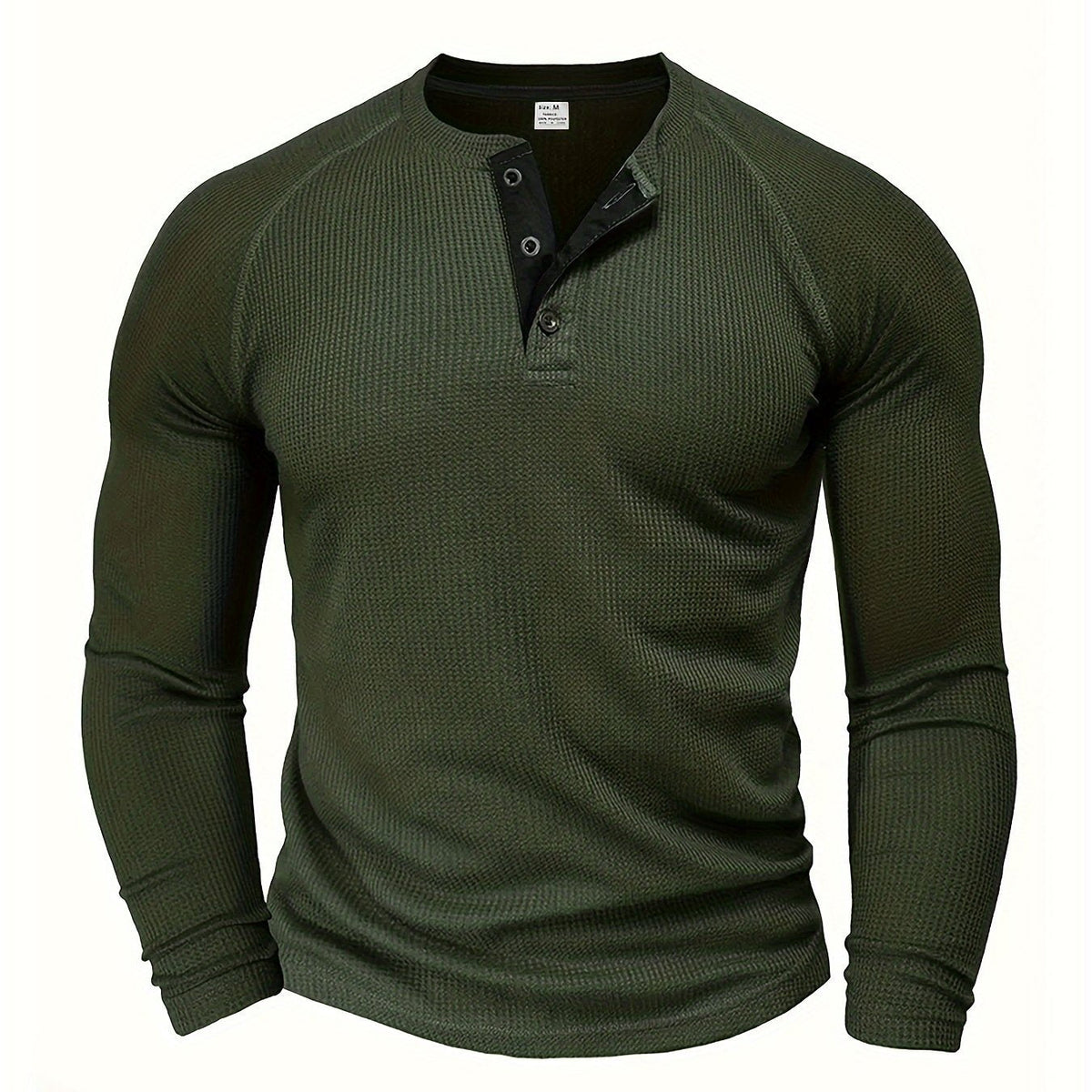 T-shirt henley manches longues texturé