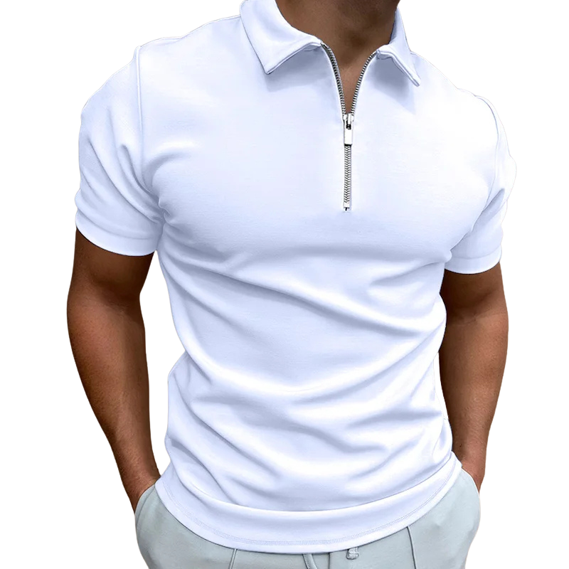Polo col zippé coupe ajustée