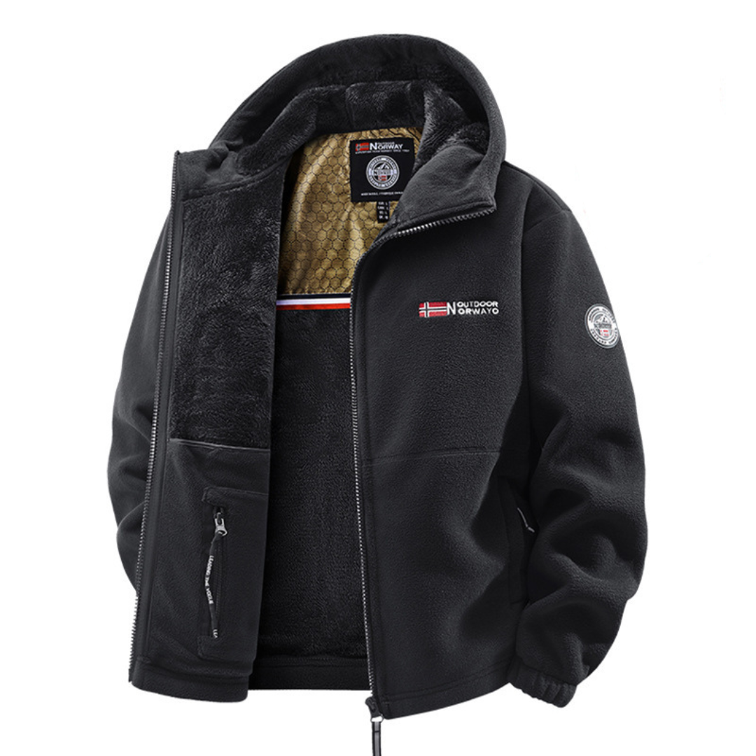 Veste zippée à capuche doublée polaire