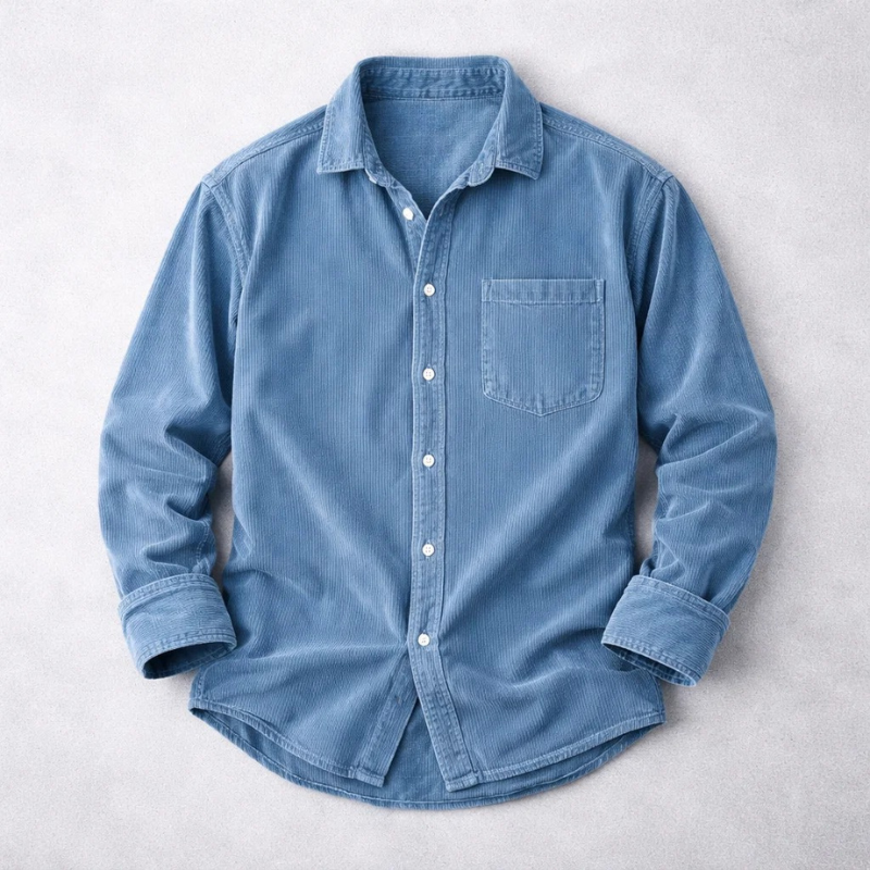 Chemise en velours côtelé avec poche