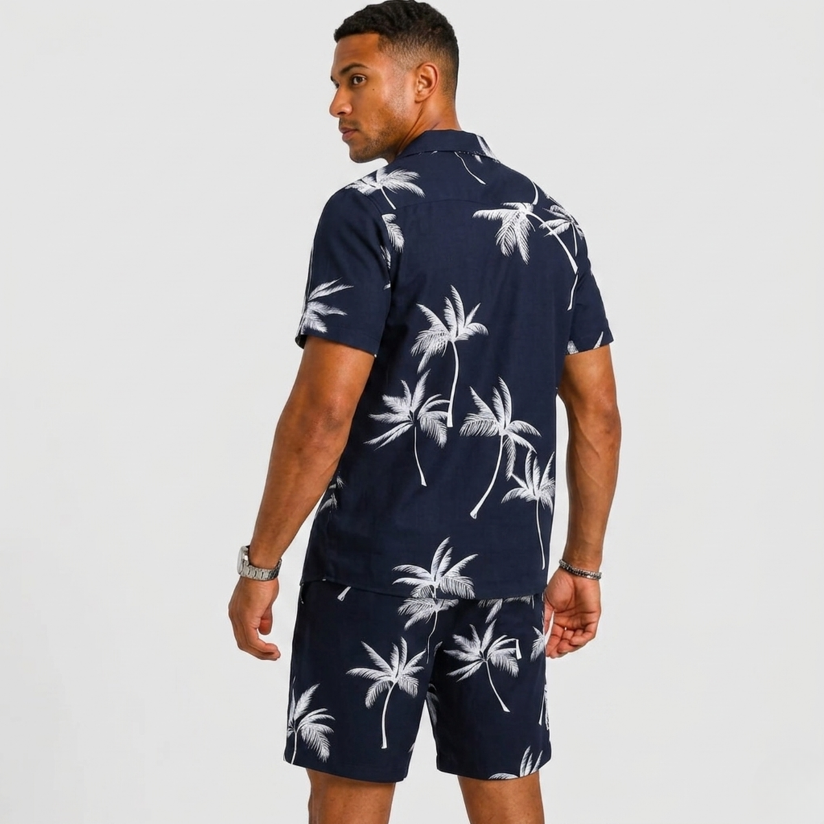 Ensemble chemise et short tropical manches courtes d'été pour vacances homme – Preignac