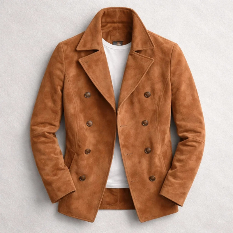 Manteau croisé à col cranté