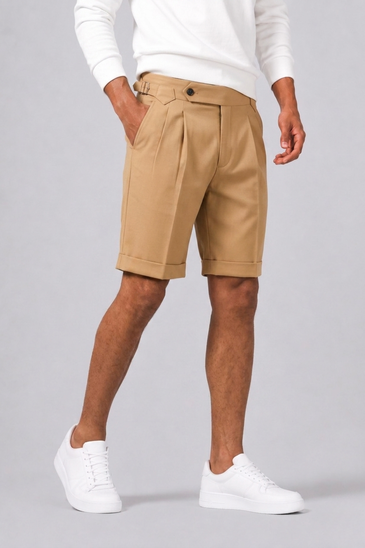 Short pantalon coupe droite à plis devant pour journées chaudes homme – Saint-Macaire