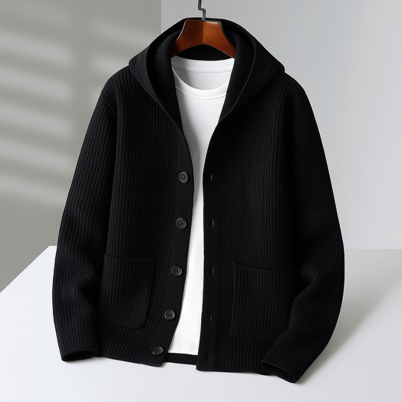Cardigan à capuche en maille douce