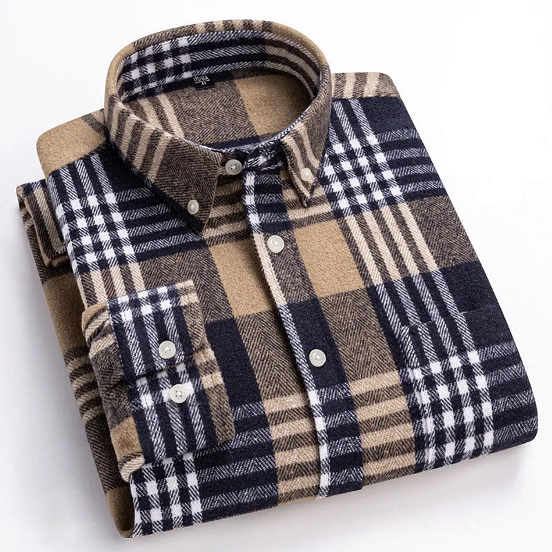 Chemise à carreaux aspect flanelle