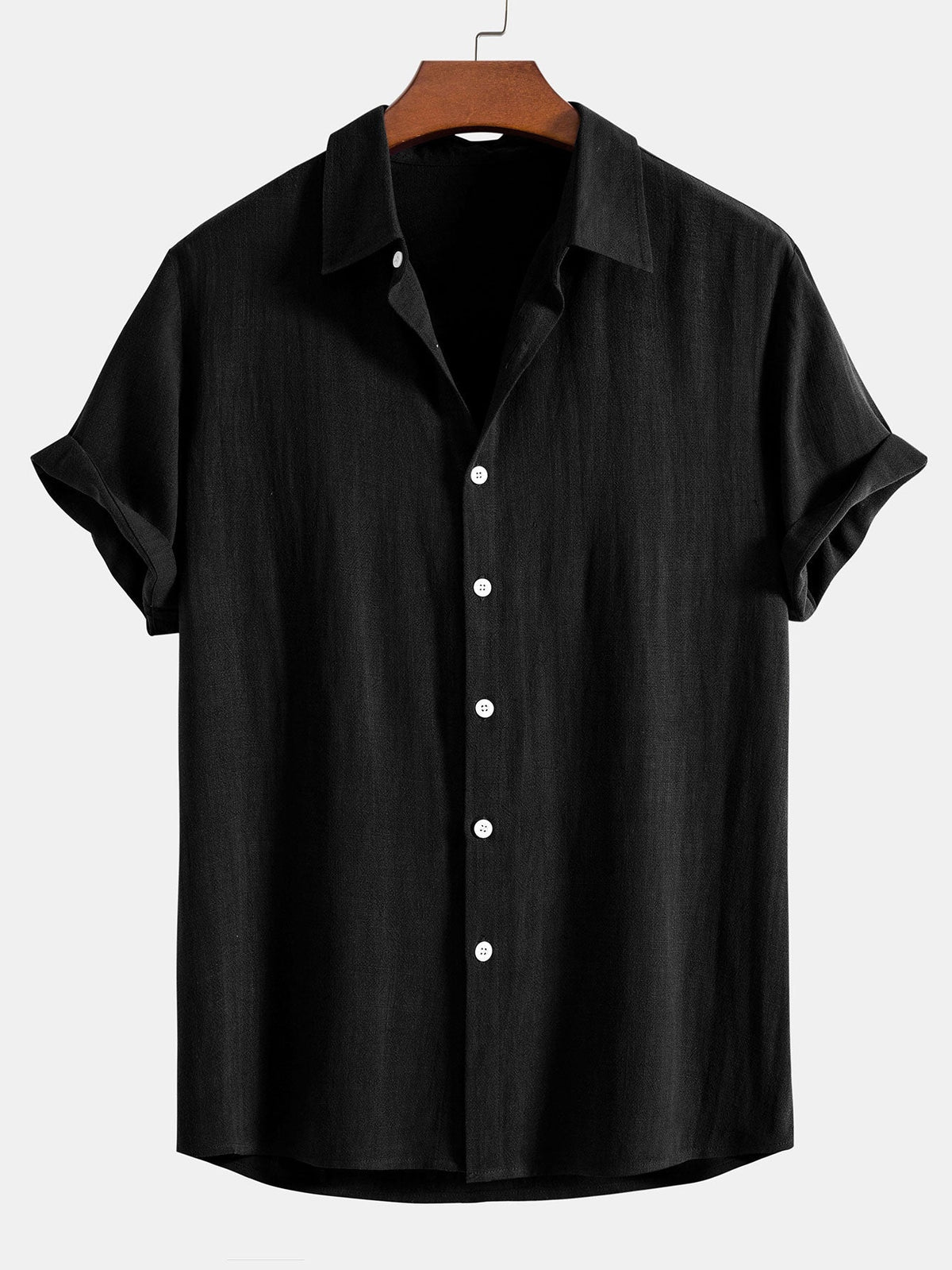 Chemise manches courtes en mélange de lin coupe décontractée homme – Opéra