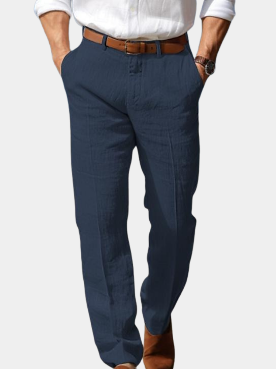 Pantalon en lin premium avec passants de ceinture homme – Lappe