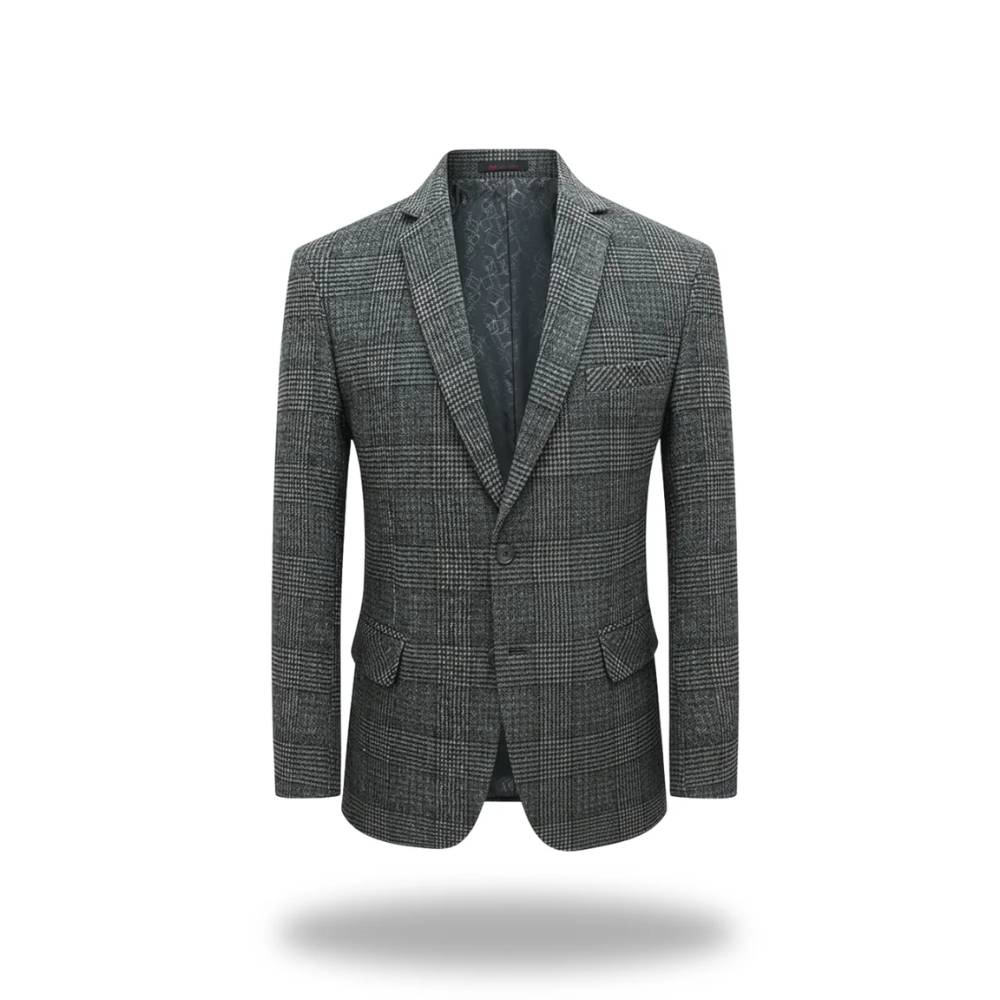 Blazer deux boutons à carreaux discrets