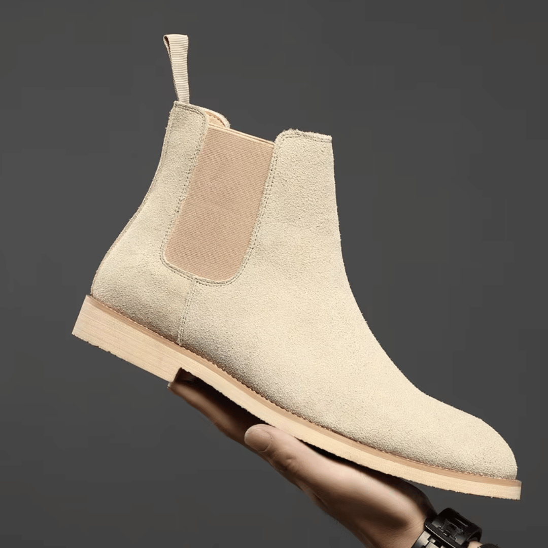 Bottines aspect daim à élastiques latéraux