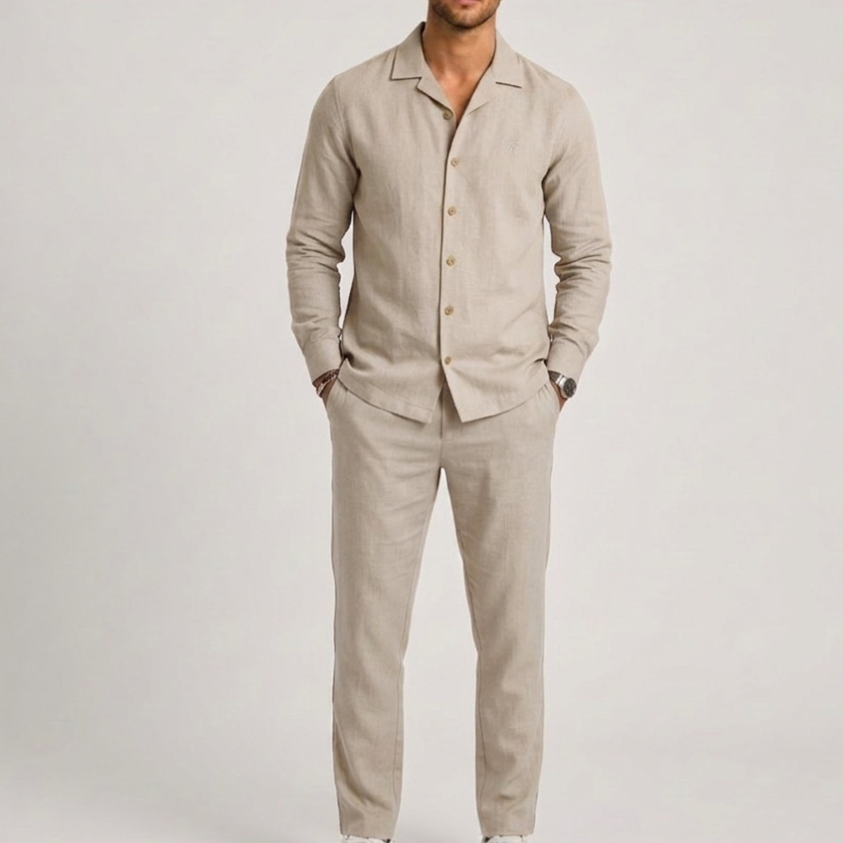 Ensemble haut manches longues et pantalon assorti coupe droite homme – Souzay