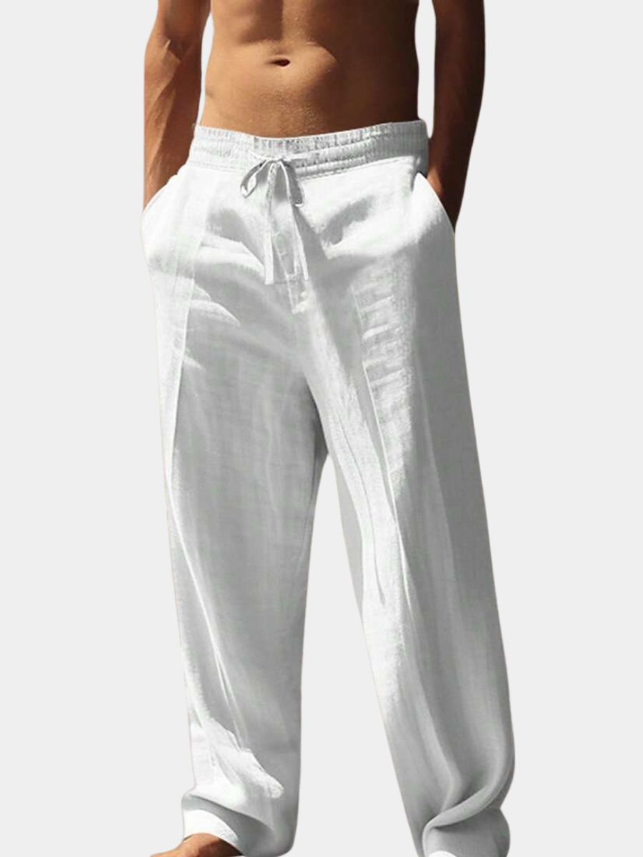 Pantalon léger en lin avec cordon au style intemporel homme – Frémicourt