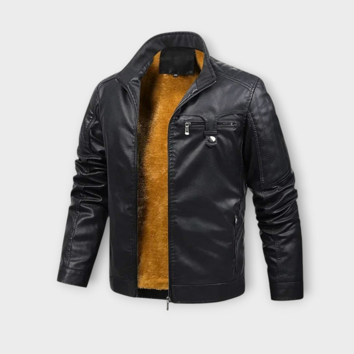 Veste effet cuir doublée façon polaire