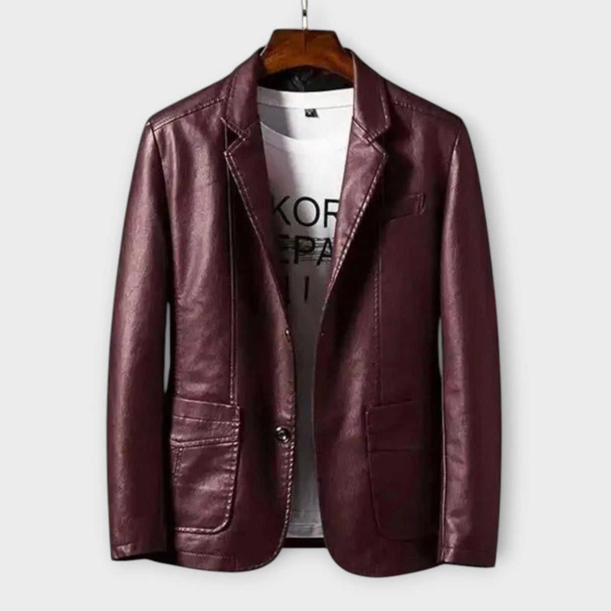 Veste effet cuir lisse et souple