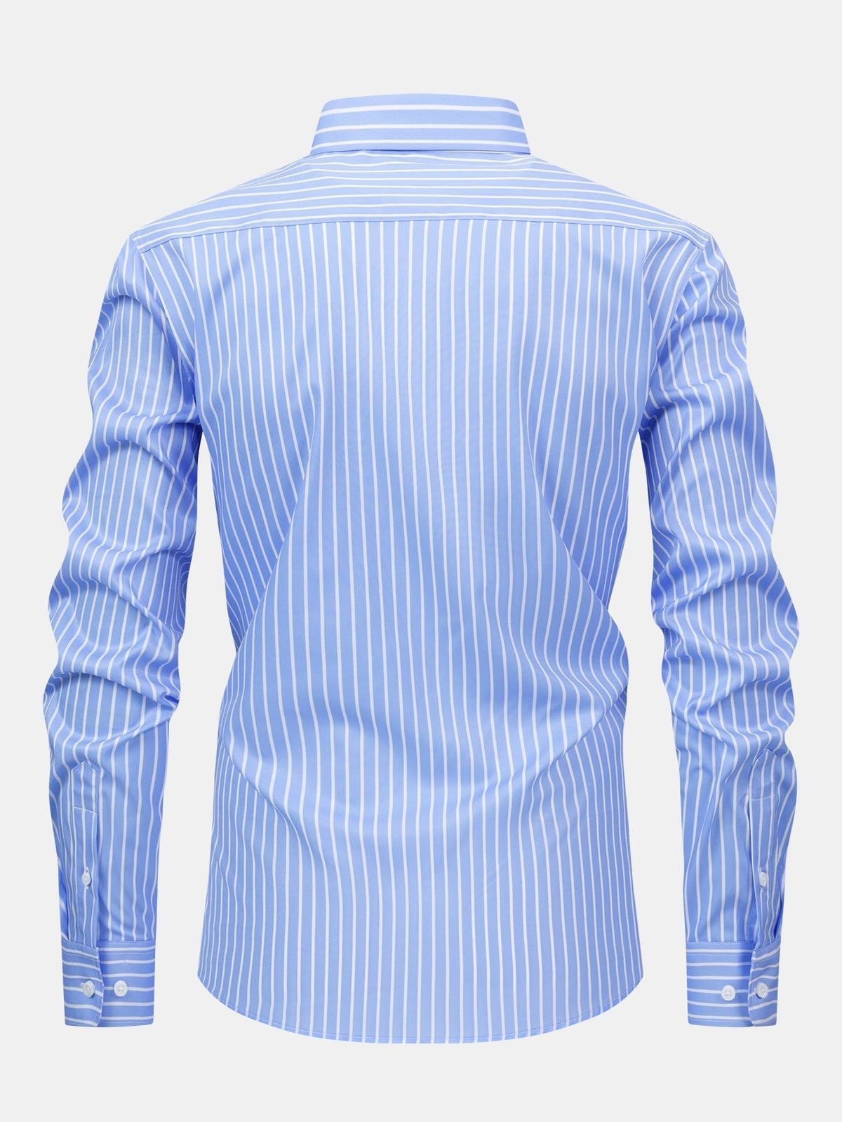 Chemise à rayures col boutonné bleu marine