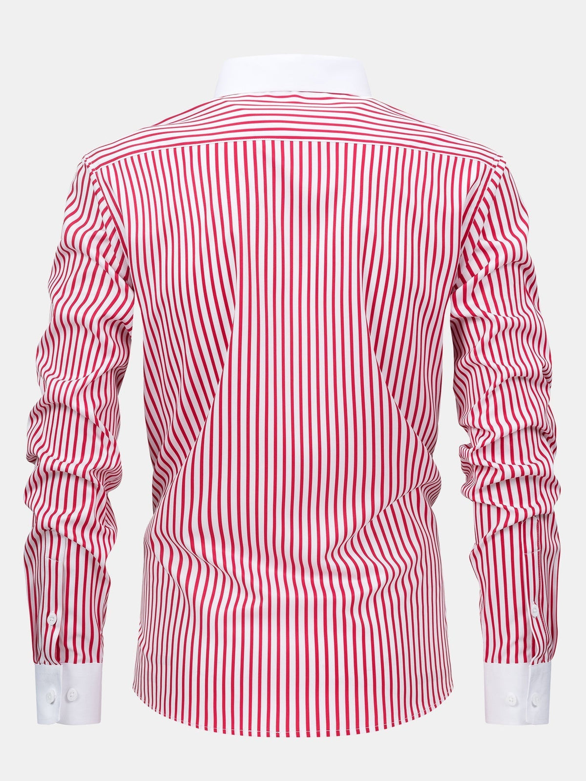 Chemise rayée col contrasté et pantalon slim