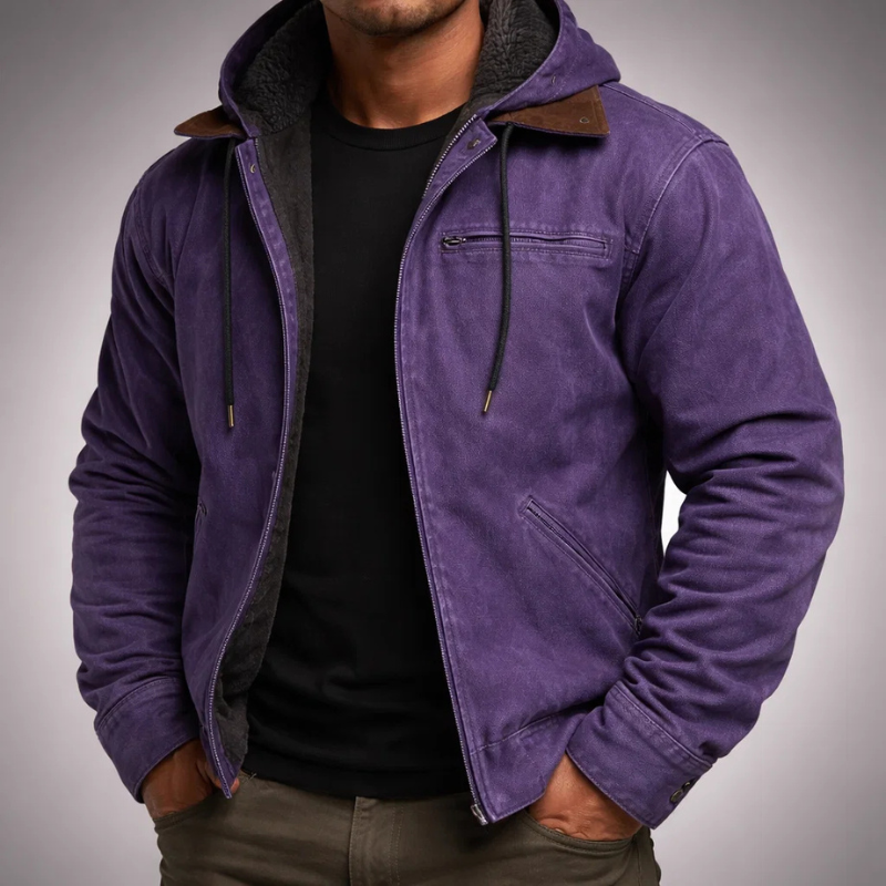 Veste à capuche en toile doublée