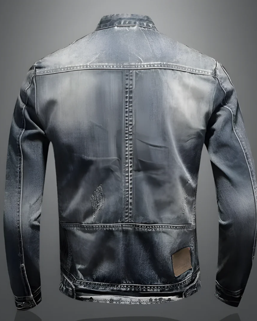 Veste en jean grise zippée