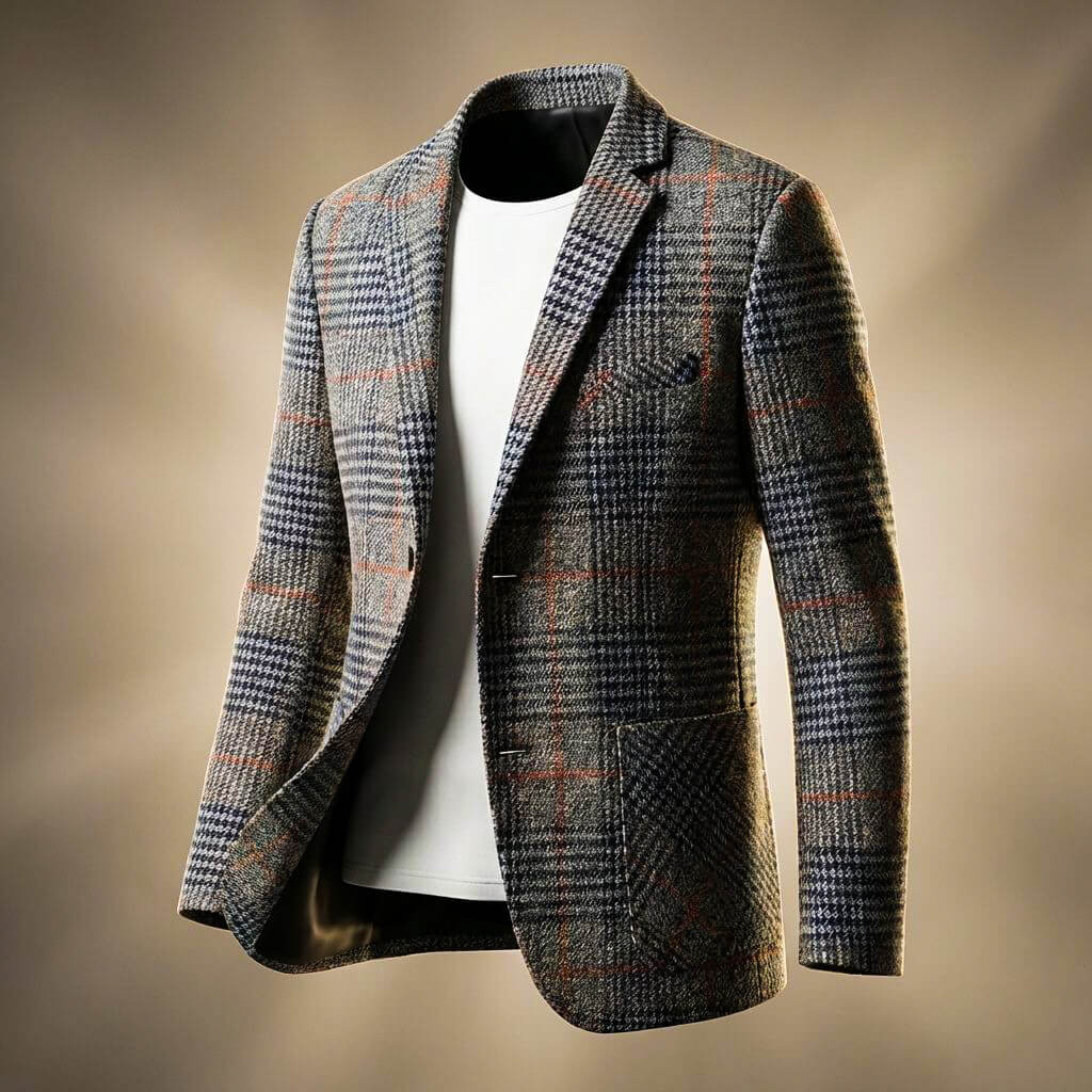 Blazer pied-de-poule à deux boutons