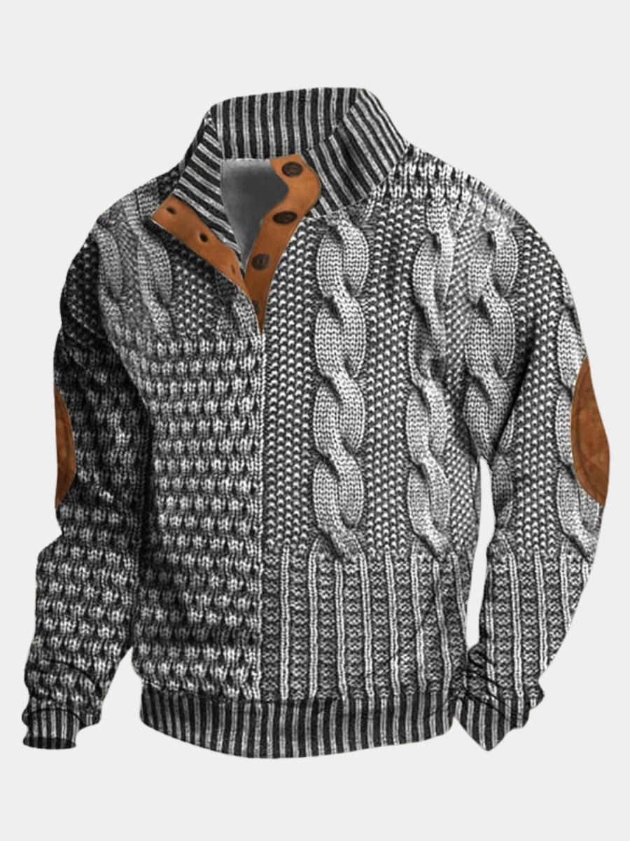 Pull en maille à motif chaud col rond coupe confortable homme – Roscoff