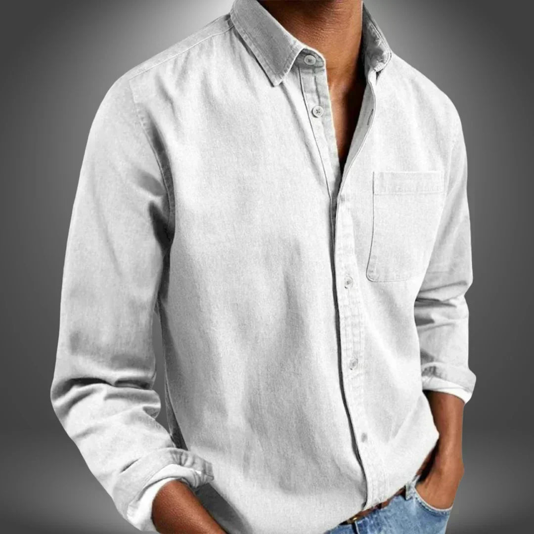 Chemise artisanale confortable au style intemporel homme – Blanc