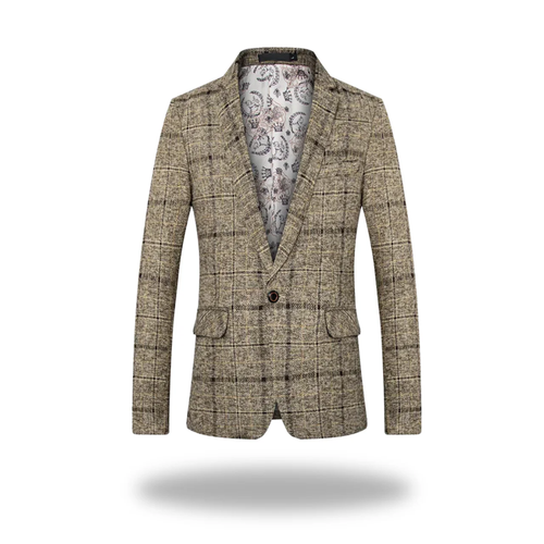 Blazer à carreaux un bouton