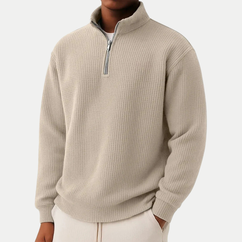 Pull col zippé en maille douce