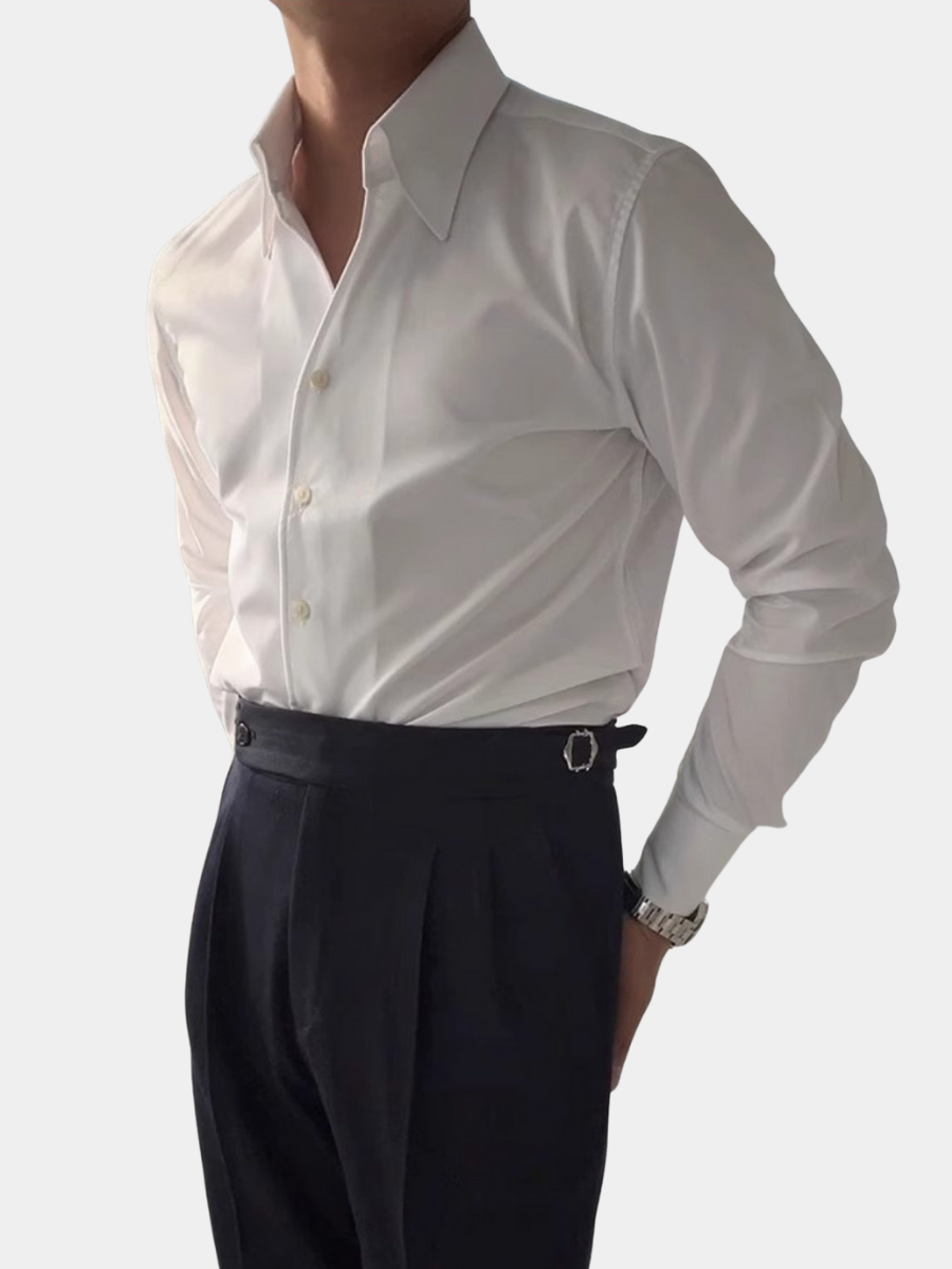 Chemise blanche coupe slim manches longues